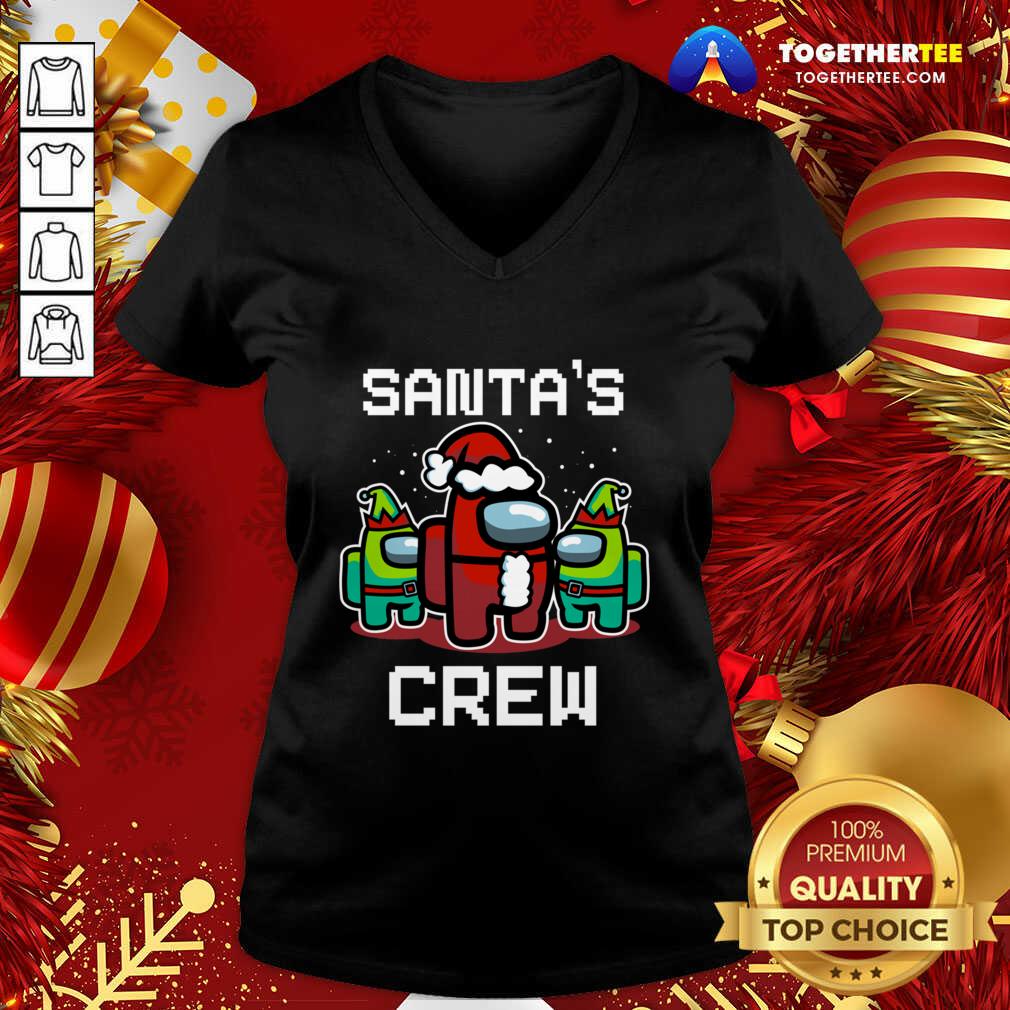 Cute Santa’s Crew Among Us Christmas V-neck - Design By Togethertee.com Cute Santa’s Crew Among Us Christmas V-neck - Design By Togethertee.com