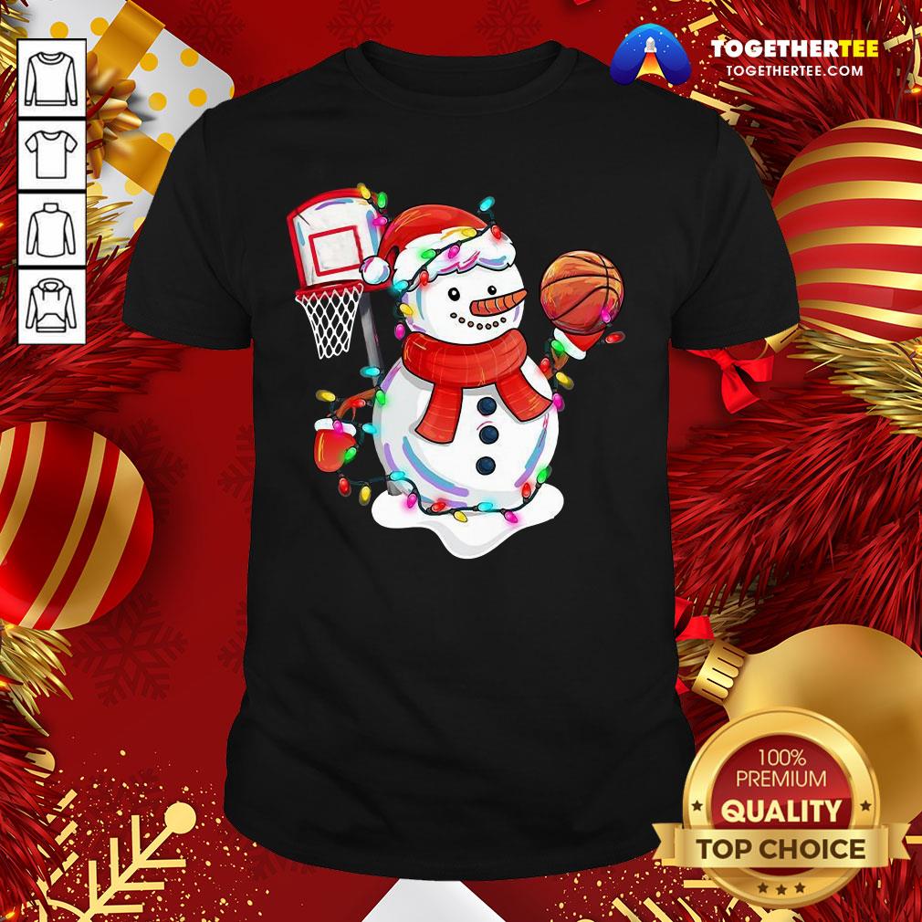 Cute Snowman Playing Basketball Merry Christmas Light Shirt Cute Snowman Playing Basketball Merry Christmas Light Shirt - Design By Togethertee.com