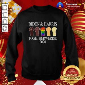 Funny LGBT Joe Biden Kamala Harris 2020 Hand Together We Rise Sweatshirt - Design By Togethertee.com