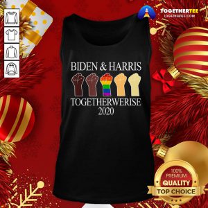 Funny LGBT Joe Biden Kamala Harris 2020 Hand Together We Rise Tank Top - Design By Togethertee.com