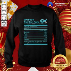 Warrior Cervical Cancer Nutrition Facts Cervical Cancer Awareness Sweatshirt - Design By Togethertee.com