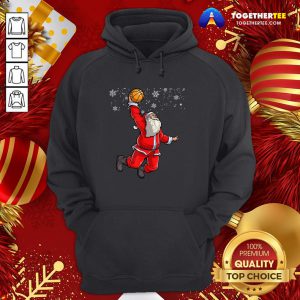 Good Christmas Basketball Pajamas Santa Claus Slam Dunk Hoodie - Design By Togethertee.com