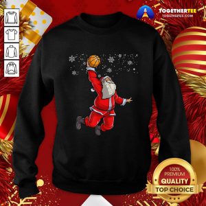 Good Christmas Basketball Pajamas Santa Claus Slam Dunk Sweatshirt - Design By Togethertee.com