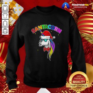 Great Santacorn Unicorn Santa Hat Christmas Sweatshirt - Design By Togethertee.com