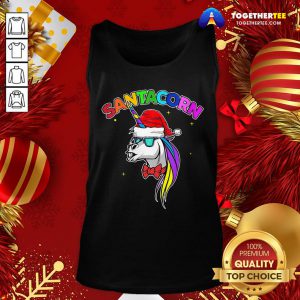 Great Santacorn Unicorn Santa Hat Christmas Tank Top - Design By Togethertee.com
