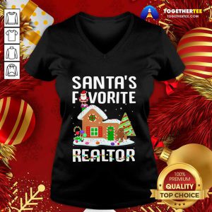 Santa’s Favorite Realtor Anti Covid-19 Merry Christmas 2020 V-neck - Design By Togethertee.com