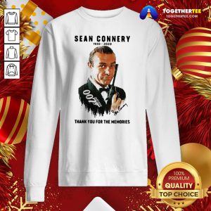 Great Sean Connery 007 1930 2020 Signature Thank You For The Memories Sweatshirt - Design By Togethertee.com