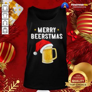 Happy Christmas Beer Merry Beerstmas Drinking Team Squad Ale Party Tank Top - Design By Togethertee.com