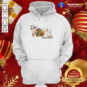 Happy One Thankful Teacher Thanksgiving Leopard Turkey Hoodie - Design By Teeshirtbear.com