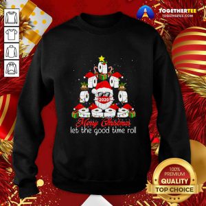 Merry Christmas Let The Good Time Roll Santa Face Mask 2020 Toilet Paper Xmas Tree Sweatshirt - Design By Togethertee.com