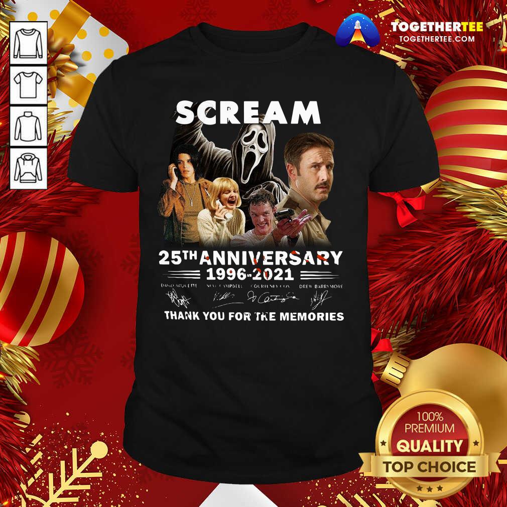 hot-scream-25th-anniversary-1996-2021-thank-you-for-the-memories-shirt Scream 25th Anniversary 1996 2021 Thank You For The Memories Signatures Shirt - Design By Togethertee.com