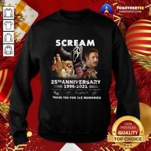 Scream 25th Anniversary 1996 2021 Thank You For The Memories Signatures Sweatshirt - Design By Togethertee.com