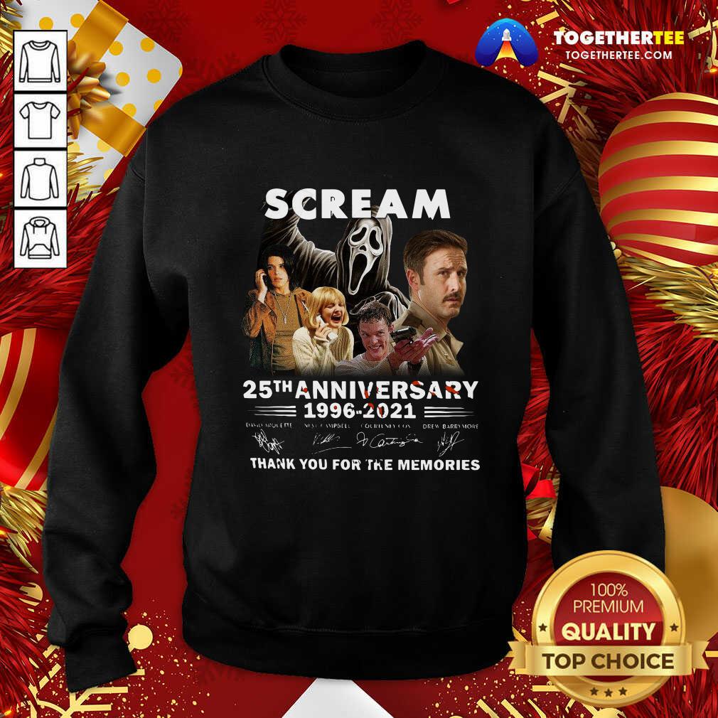 Scream 25th Anniversary 1996 2021 Thank You For The Memories Signatures Sweatshirt - Design By Togethertee.com Scream 25th Anniversary 1996 2021 Thank You For The Memories Signatures Sweatshirt - Design By Togethertee.com