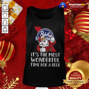 Nice Santa Drink Pabst Blue Ribbon Beer It’s The Most Wonderful Time For A Beer Tank Top - Design By Togethertee.com