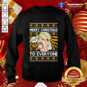 Nice Tiger King Merry Christmas Joe Exotic Big Cat Rescue Carole Baskin SH300 Ugly Christmas Festive Sweatshirt - Design By Togethertee.com