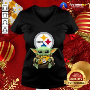 Official Baby Yoda Steelers V-neck - Design By Togethertee.com