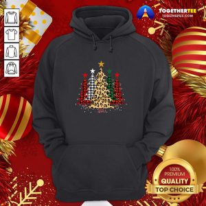 Official Buffalo Plaid And Leopard Christmas Tree Hoodie - Design By Togethertee.com