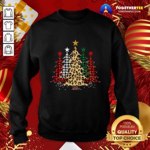 Official Buffalo Plaid And Leopard Christmas Tree Sweatshirt - Design By Togethertee.com