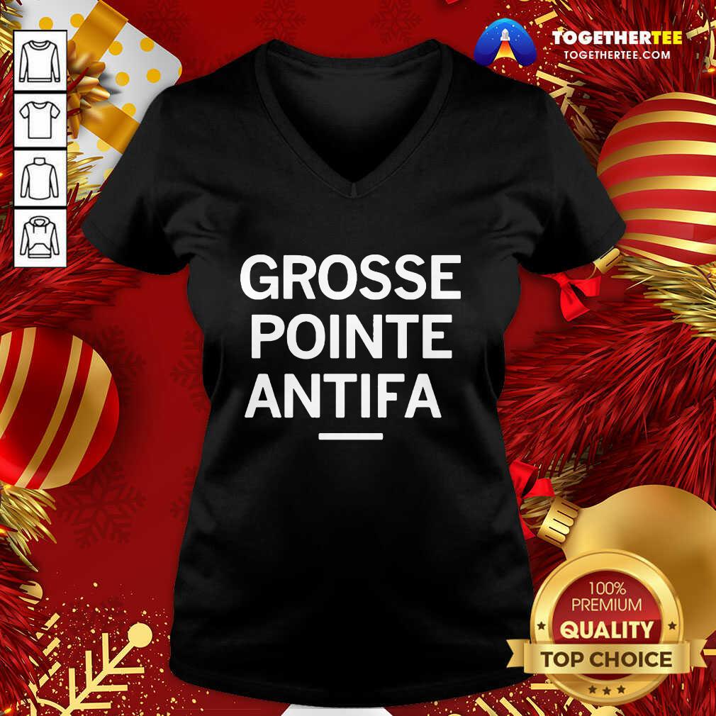Grosse Pointe Antifa V-neck - Design By Togethertee.com Grosse Pointe Antifa V-neck - Design By Togethertee.com