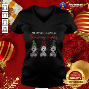 Official Plaid Snoopys My Favorite Color Is Christmas Lights V-neck - Design By Togethertee.com