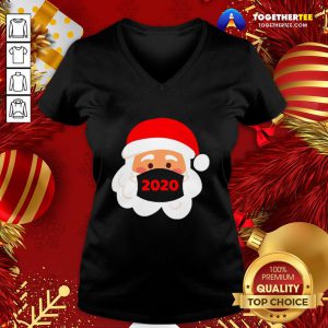 Official Santa Claus Wearing Face Mask 2020 Christmas V-neck - Design By Togethertee.com