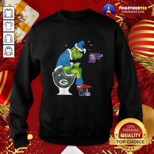 Official The Grinch Detroit Lions Shit On Toilet Green Bay Packers And Other Teams Christmas Sweatshirt - Design By Togethertee.com