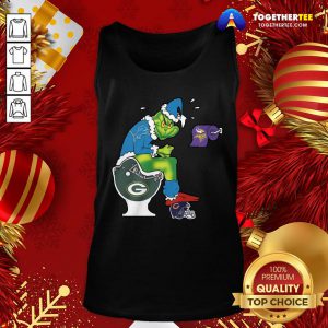 Official The Grinch Detroit Lions Shit On Toilet Green Bay Packers And Other Teams Christmas Tank Top - Design By Togethertee.com