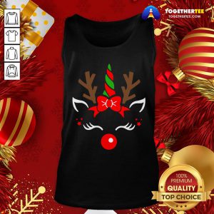 Official Unicorn Face Reindeer Antlers Christmas Funny Pet Kids Gifts Tank Top - Design By Togethertee.com