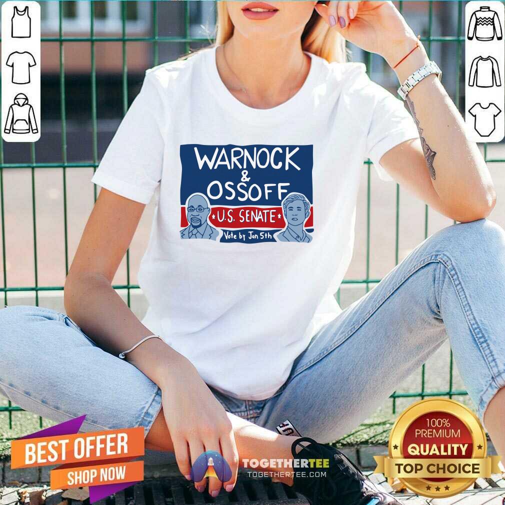Warnock Ossoff For Senate V-neck - Design By Togethertee.com Warnock Ossoff For Senate V-neck - Design By Togethertee.com