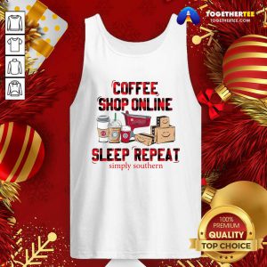 Original Coffee Shop Online Sleep Repeat Simply Southern Tank Top - Design By Togethertee.com