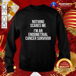 Original Nothing Scares Me I’m An Endometrial Cancer Survivor Hospital Patient Sweatshirt - Design By Togethertee.com