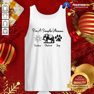 Perfect I’m A Simple Woman Sunshine Elephant Dogs Tank Top - Design By Togethertee.com