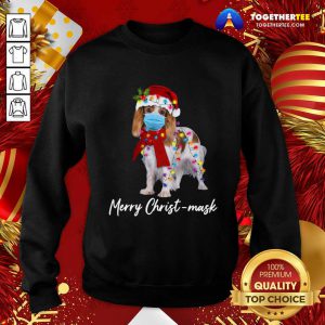 Merry Christ Mask Merry Christmas Light Sweatshirt - Design By Togethertee.com
