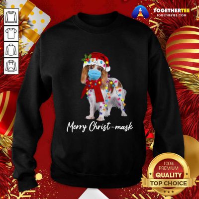 Merry Christ Mask Merry Christmas Light Sweatshirt - Design By Togethertee.com Merry Christ Mask Merry Christmas Light Sweatshirt - Design By Togethertee.com
