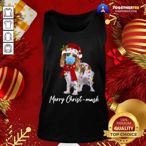 Merry Christ Mask Merry Christmas Light Tank Top - Design By Togethertee.com