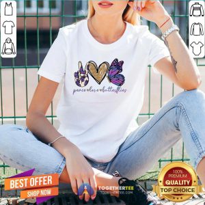 Perfect Peace Love Butterflies V-neck - Design By Togethertee.com