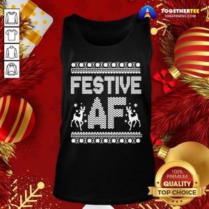 Premium Festive AF Ugly Christmas Tank Top - Design By Togethertee.com
