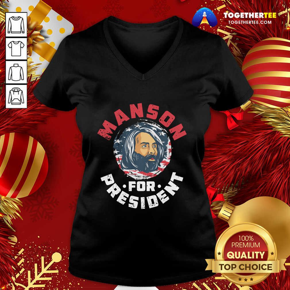 Manson For President V-neck - Design By Togethertee.com Manson For President V-neck - Design By Togethertee.com