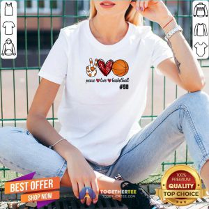 Premium Peace Love Basketball #58 V-neck - Design By Togethertee.com