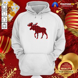 Premium Plaid Reindeer Moose Hoodie - Design By Togethertee.com
