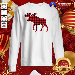 Premium Plaid Reindeer Moose Sweatshirt - Design By Togethertee.com