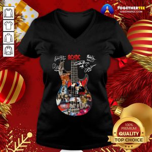 Pretty AC DC Guitar All Signature V-neck - Design By Togethertee.com