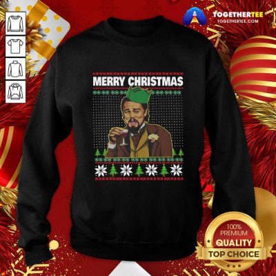 Leo Laughing Dank Meme Ugly Merry Christmas Sweatshirt - Design By Togethertee.com Leo Laughing Dank Meme Ugly Merry Christmas Sweatshirt - Design By Togethertee.com