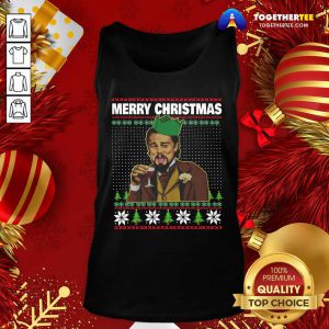 Leo Laughing Dank Meme Ugly Merry Christmas Tank Top - Design By Togethertee.com