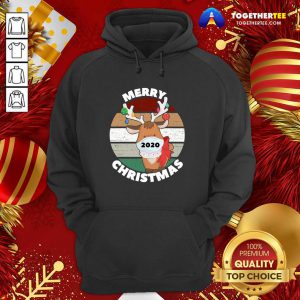 Merry Christmas 2020 Reindeer Wear Mask Vintage Hoodie - Design By Togethertee.com