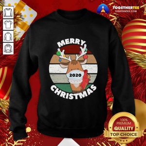 Merry Christmas 2020 Reindeer Wear Mask Vintage Sweatshirt - Design By Togethertee.com