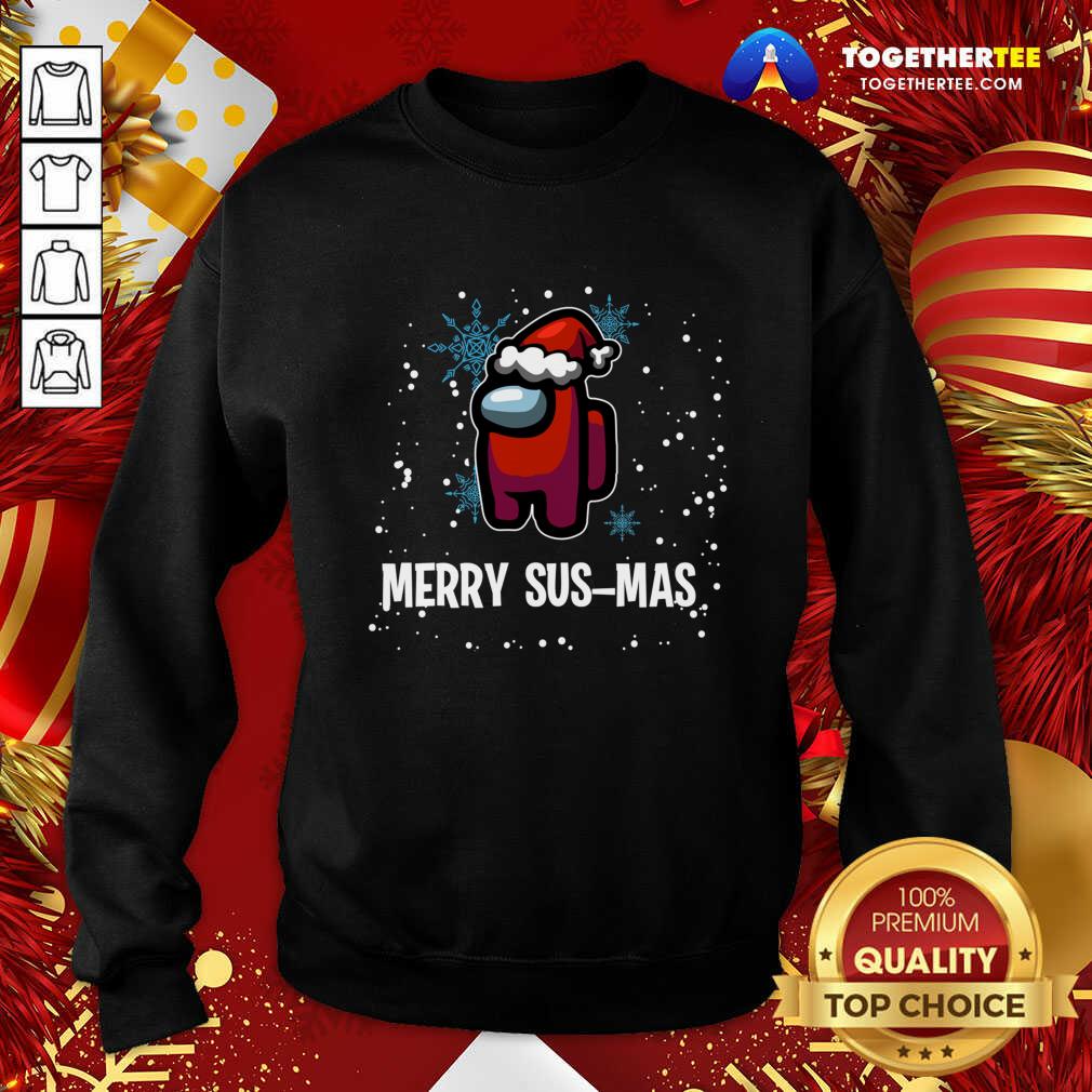 Pretty Merry Sus-mas Among Us Christmas Sweatshirt - Design By Togethertee.com Pretty Merry Sus-mas Among Us Christmas Sweatshirt - Design By Togethertee.com