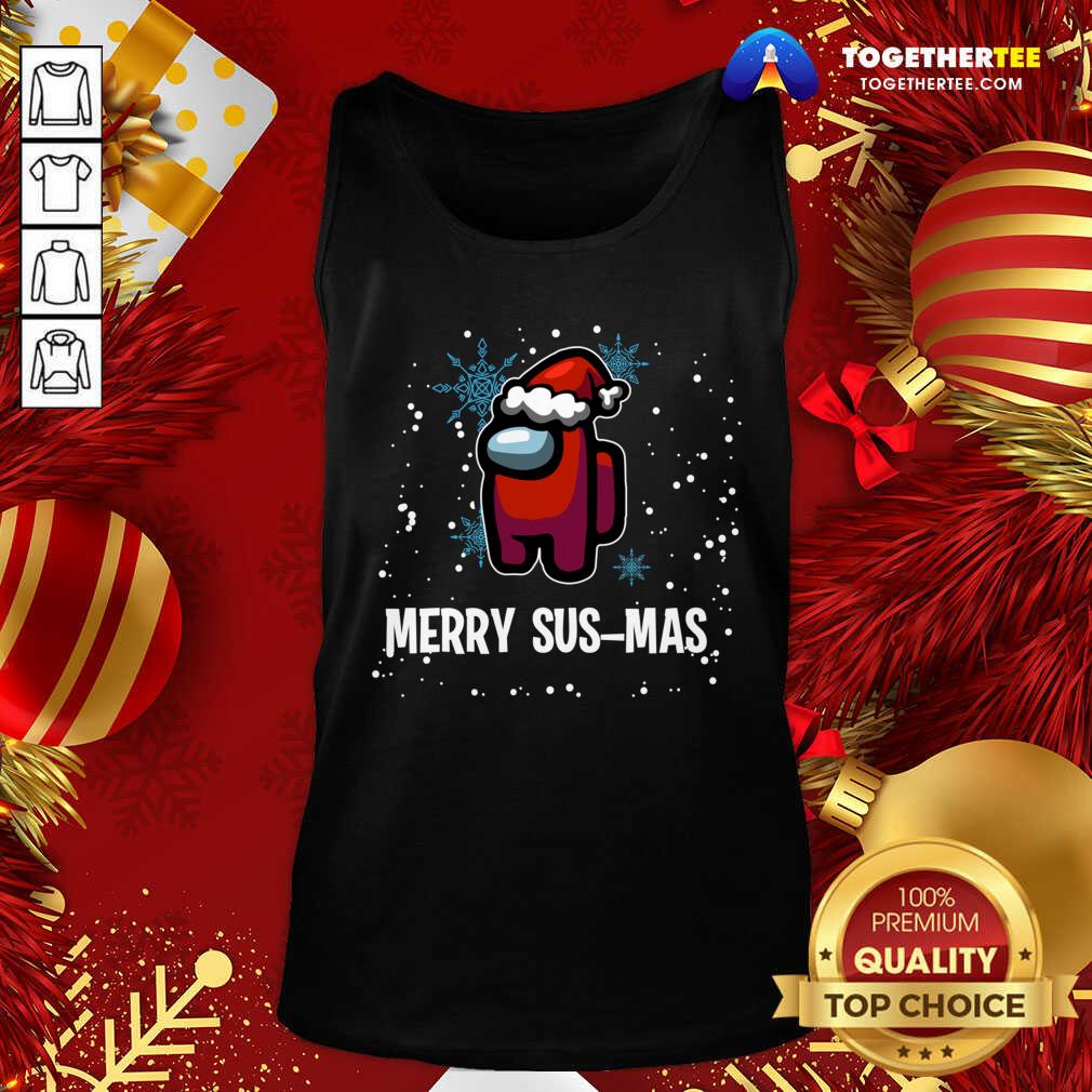 Pretty Merry Sus-mas Among Us Christmas Tank Top - Design By Togethertee.com Pretty Merry Sus-mas Among Us Christmas Tank Top - Design By Togethertee.com