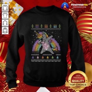 Pretty Unicorn Dabbing Ugly Merry Christmas Sweatshirt - Design By Togethertee.com