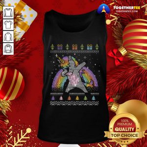 Pretty Unicorn Dabbing Ugly Merry Christmas Tank Top - Design By Togethertee.com